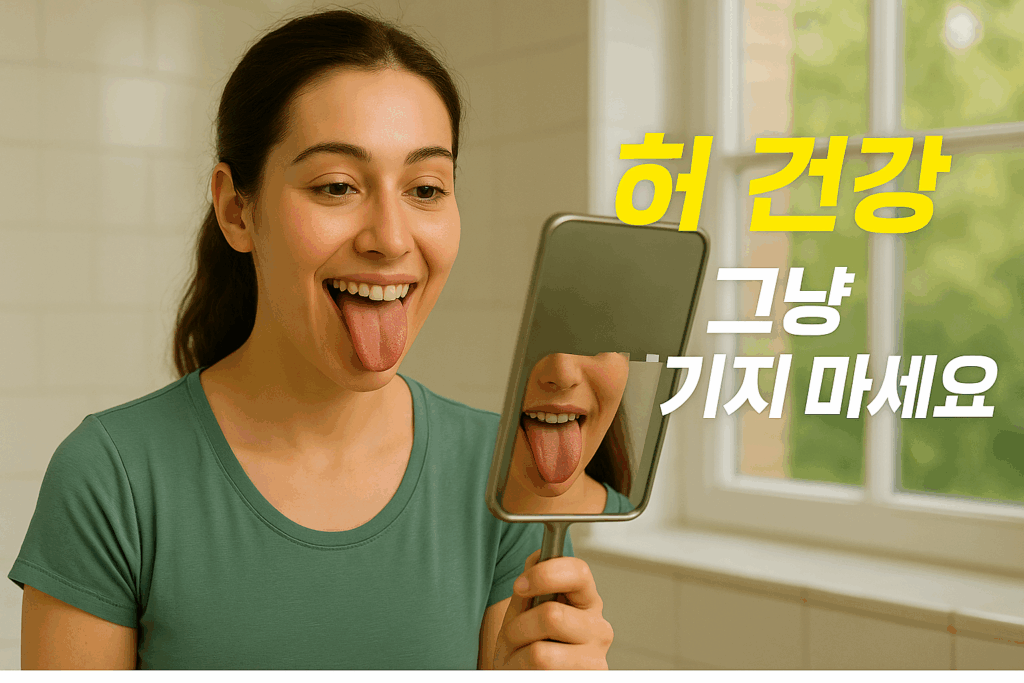 혀 건강 건강한 이미지